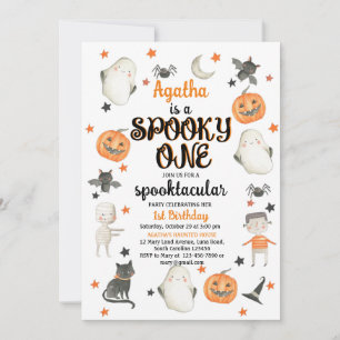 Halloween 1er Anniversaire Invitation Éffrayante O
