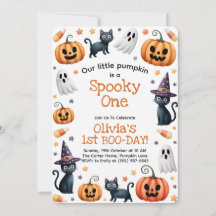 Halloween 1er anniversaire invitation éffrayante u