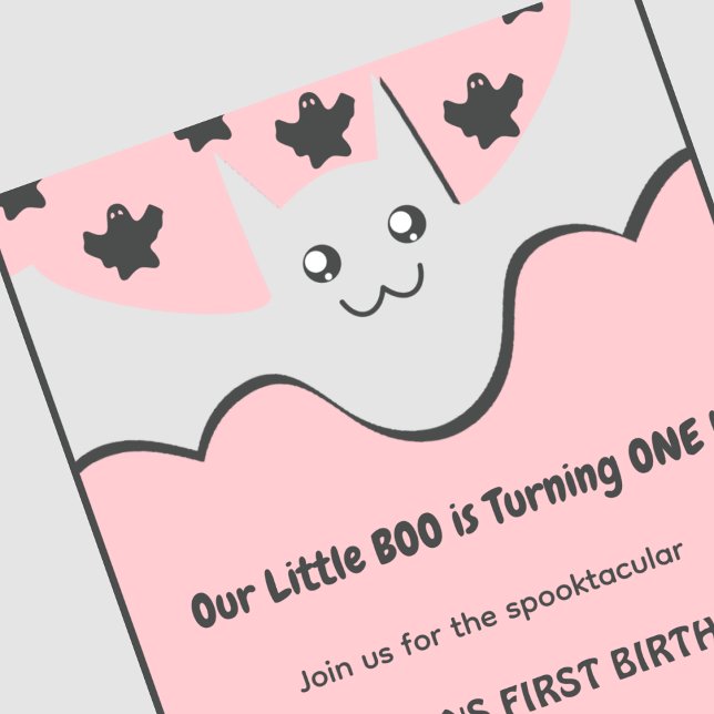 Halloween 1er anniversaire invitation Ghost Little (Halloween-1st-birthday-invitation-Ghost-Little-boo-pink-1)
