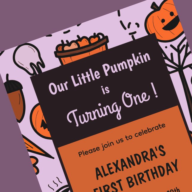 Halloween 1er anniversaire invitations automne cit (Halloween-1st-birthday-invitations-fall-pumpkin-1)