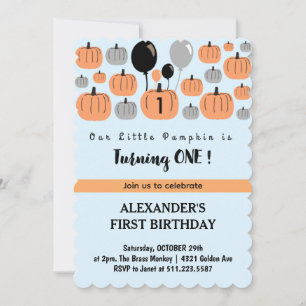 Halloween 1er anniversaire Invitations Octobre Cit