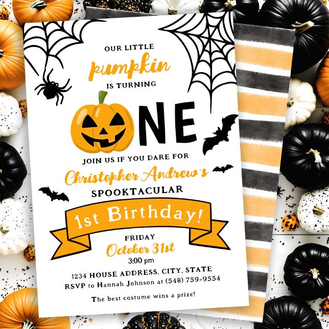 Halloween 1er Anniversaire Petite Invitation Citro (Créateur téléchargé)