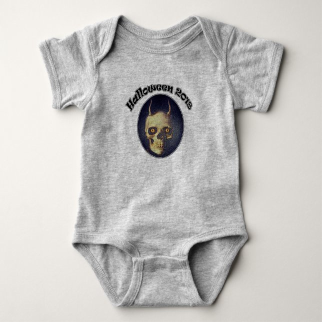 Halloween 2018 Skull Baby Bodysuit Baby Strampler (Vorderseite)