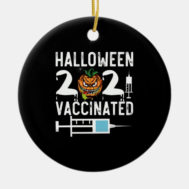 Halloween 2021 geimpftes Sonnenkostüm Keramik Ornament (Vorne)