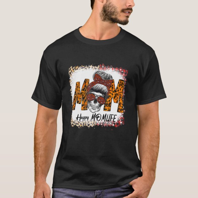 Halloween 2022 Mama Life Messy Bun Beängstigend Sp T-Shirt (Vorderseite)