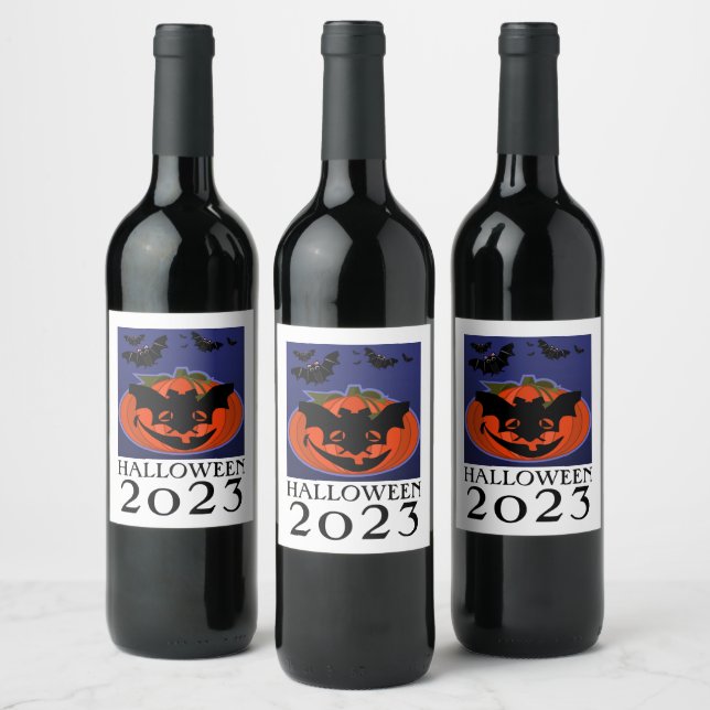 Halloween 2023 Citrouille portant le Étiquette de  (Bouteilles)