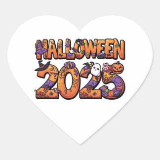 Halloween 2025 - Farbige Cutout-Aufkleber für Cart Herz-Aufkleber
