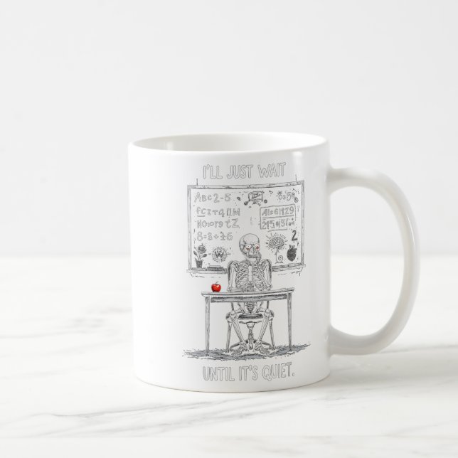 Halloween 2025 Funny Quiet Skeleton Teacher Cute F Kaffeetasse (Rechts)