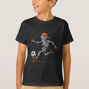 Halloween 2025 Lustiges Skelett Fußballspieler T-Shirt