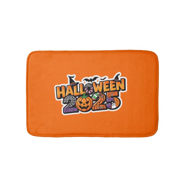 Halloween 2025 Magic – Festive Pumpkin Badematte (Vorderseite)