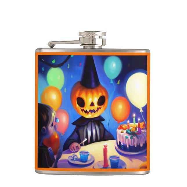 Halloween 2 - Geburtstag Flachmann (Vorderseite)