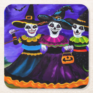Halloween 2 rechteckiger pappuntersetzer