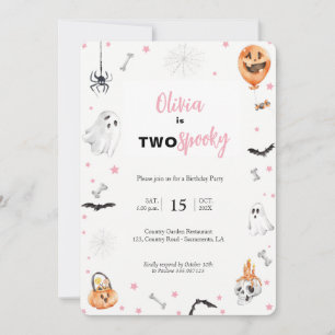 Halloween 2e anniversaire Invitation fille fantôme