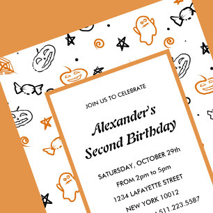 Halloween 2ème anniversaire invitation deuxième fa