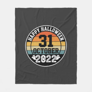 Halloween 31. Oktober 2022 Sonnenuntergang Retro D Fleecedecke