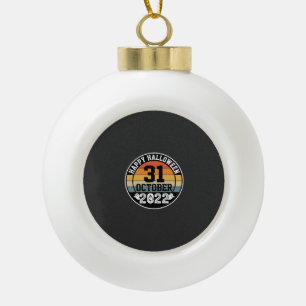 Halloween 31. Oktober 2022 Sonnenuntergang Retro D Keramik Kugel-Ornament