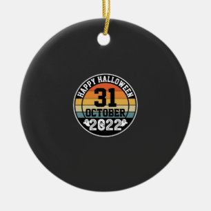 Halloween 31. Oktober 2022 Sonnenuntergang Retro D Keramik Ornament