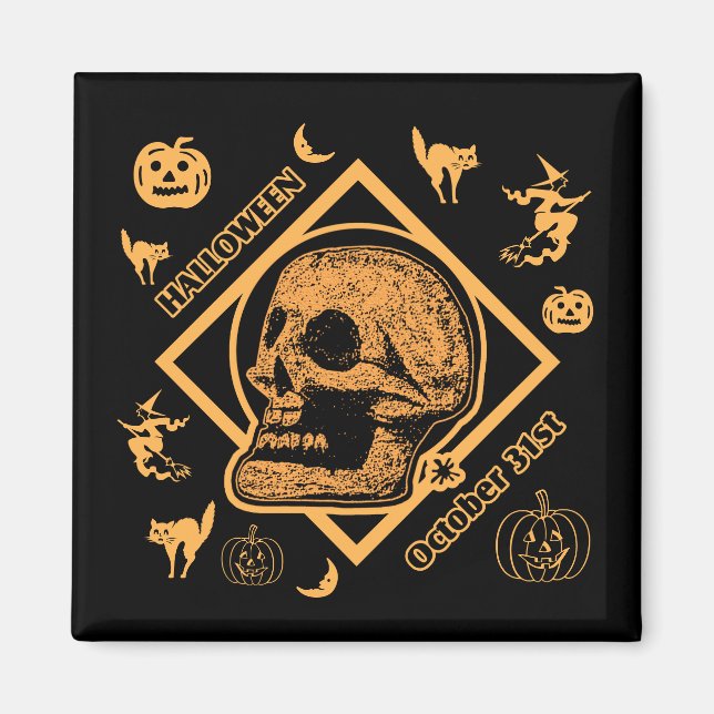 Halloween 31. Oktober Collage Magnet (Vorne)