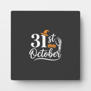 Halloween 31. Oktober Kürbis Hexenhut Design_1 Fotoplatte