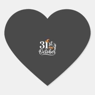 Halloween 31. Oktober Kürbis Hexenhut Design_1 Herz-Aufkleber