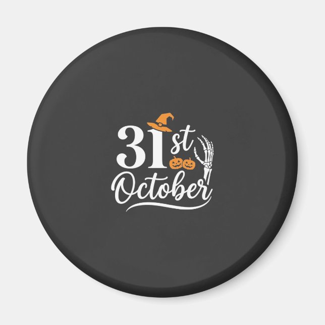 Halloween 31. Oktober Kürbis Hexenhut Design_1 Magnet (Vorne)