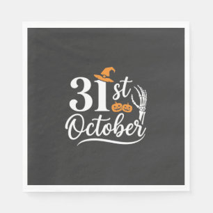 Halloween 31. Oktober Kürbis Hexenhut Design_1 Serviette