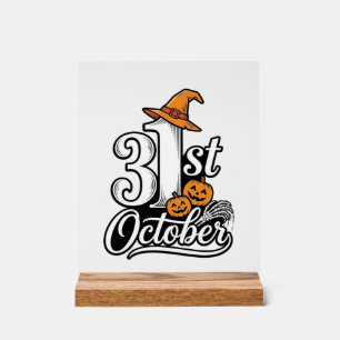 Halloween 31. Oktober Typografie-Shirt-Design_1 Acrylschild