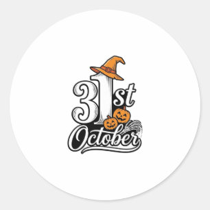 Halloween 31. Oktober Typografie-Shirt-Design_1 Runder Aufkleber