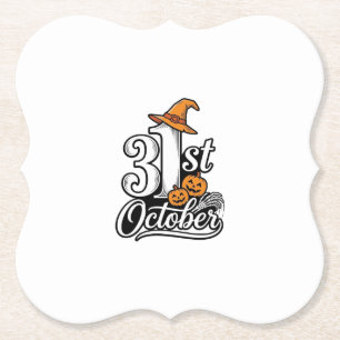 Halloween 31. Oktober Typografie-Shirt-Design_1 Untersetzer