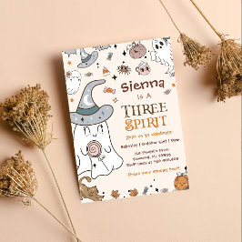 Halloween 3. Geburtstag Drei Geistereinladungen Einladung