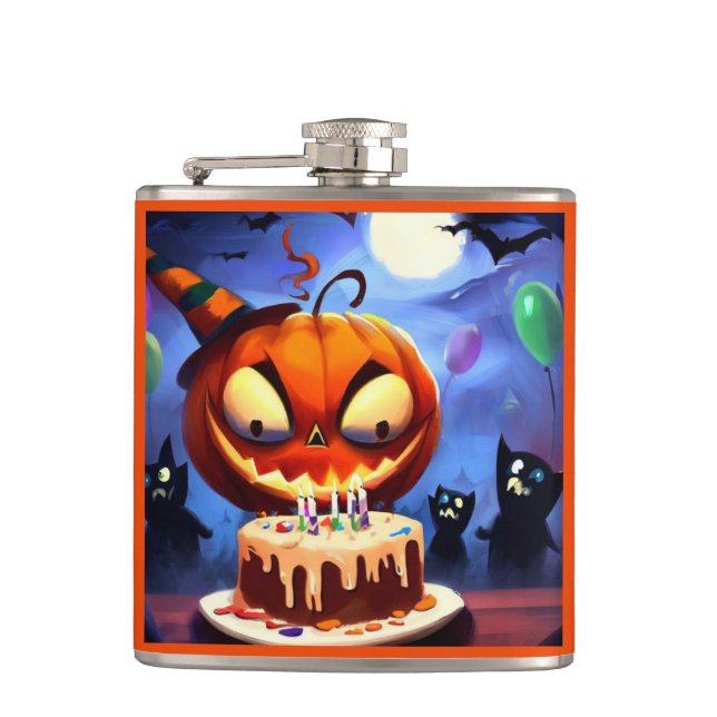 Halloween 3 - Geburtstag Flachmann (Vorderseite)