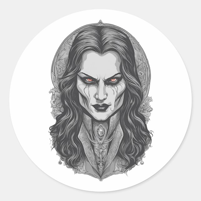 Halloween 3 vampire, Horror, erschreckend vampire, Runder Aufkleber (Vorderseite)