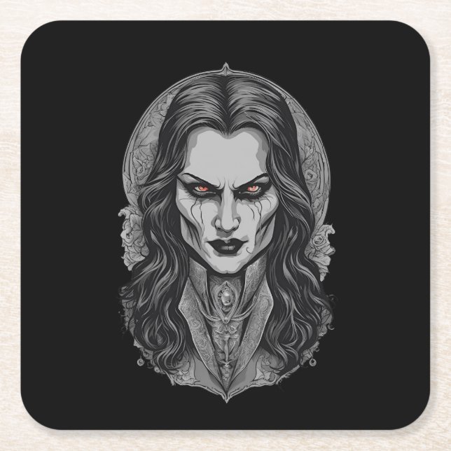 Halloween 3 Vampire, Horror, erschreckender Vampir Rechteckiger Pappuntersetzer (Vorderseite)