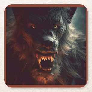 Halloween 3 Werewolf Rechteckiger Pappuntersetzer
