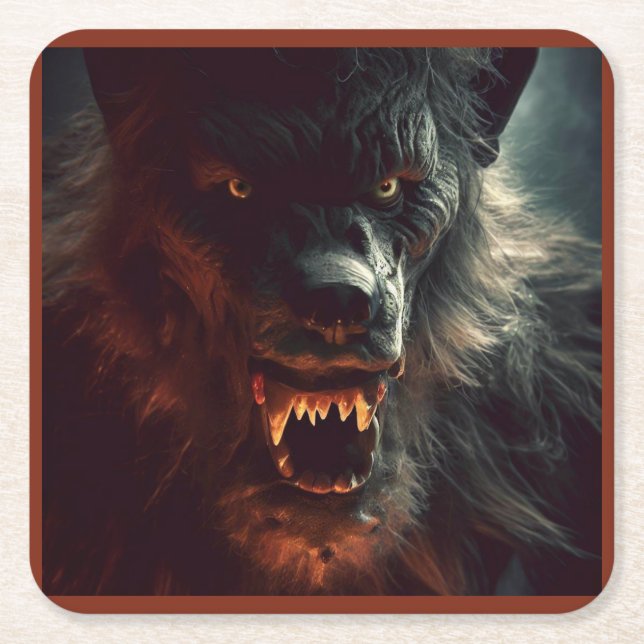 Halloween 3 Werewolf Rechteckiger Pappuntersetzer (Vorderseite)