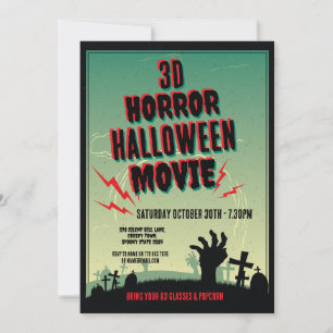 Halloween 3D Movie Horror Party Einladung