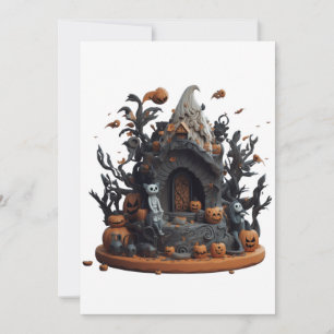 Halloween 3D Verzaubertes Kitty-Haus Feiertagskarte