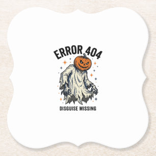Halloween 404 Kostüm Kürbis Geist Fehler Design_1 Untersetzer