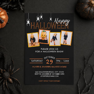 Halloween 4 Photo Araignées Invitation de parti