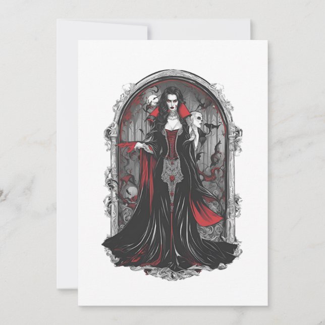 Halloween 4 Vampire, beängstigendes Monster, Horro Einladung (Vorderseite)