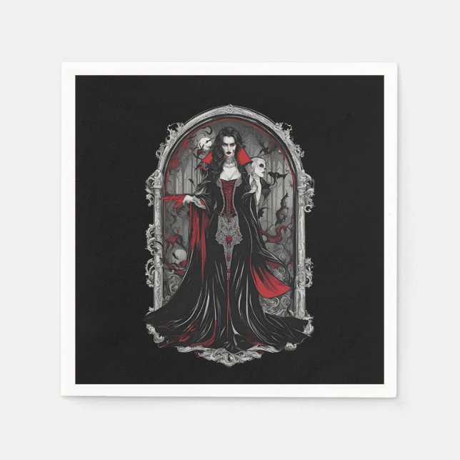 Halloween 4 Vampire, beängstigendes Monster, Horro Serviette (Vorderseite)