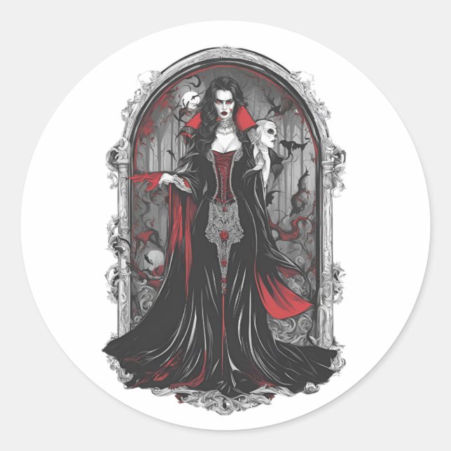 Halloween 4 Vampire, Spaß, Monster, Horror, t Runder Aufkleber (Vorderseite)