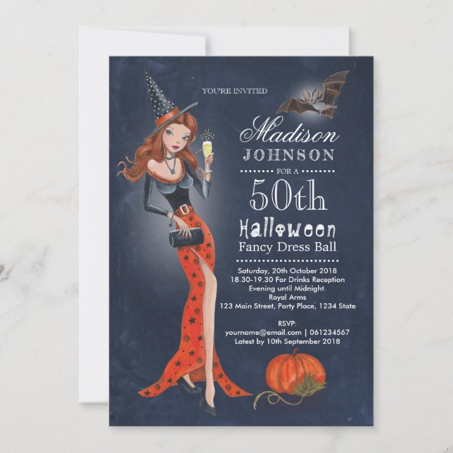 Halloween | 50 e fête d'anniversaire | Invitation (Devant)