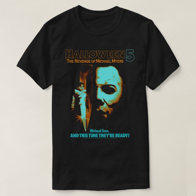 Halloween 5 Die Rache von Michael Myers Two Tone T-Shirt (Design vorne)
