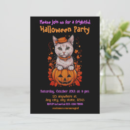 Halloween, 6 kitty, fun, spuke, Jack-o-lantern, Einladung