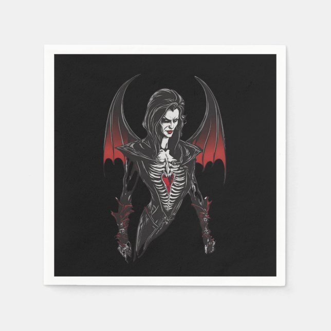 Halloween 6 Vampire, Party, erschreckender Vampir, Serviette (Vorderseite)