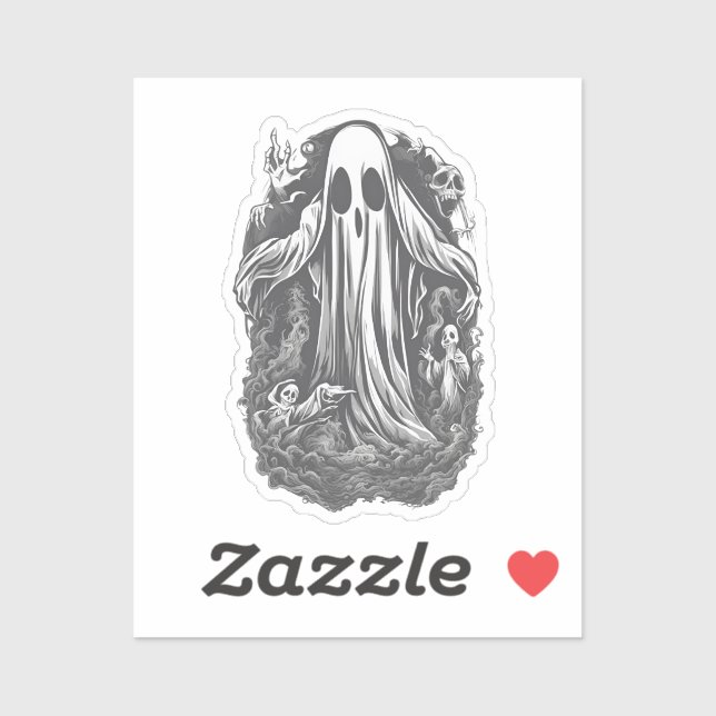 Halloween 8, furchtbar, spukhaft, beängstigend, bö aufkleber (Blatt)