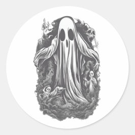 Halloween 8, furchtbar, spukhaft, beängstigend, bö runder aufkleber