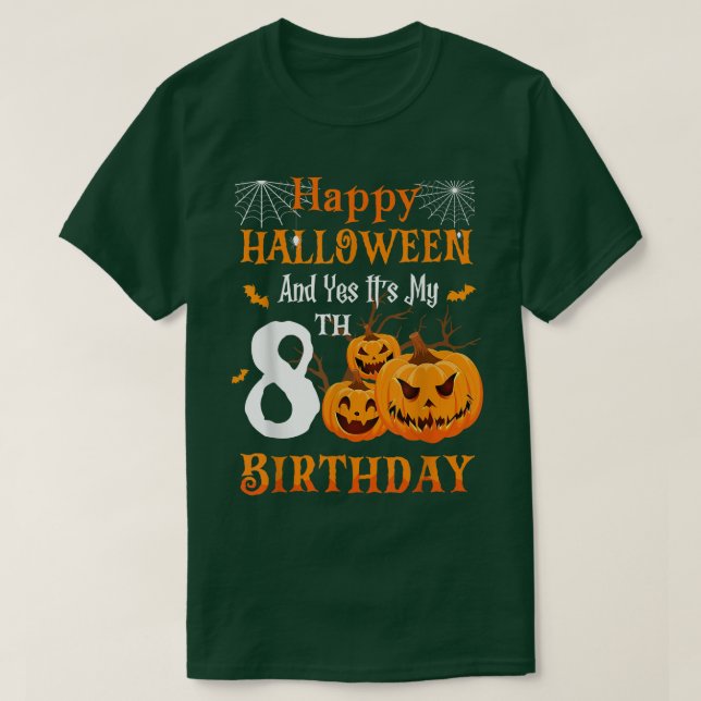 Halloween 8-jähriges 8. Party Pumpkin Sp. T-Shirt (Design vorne)