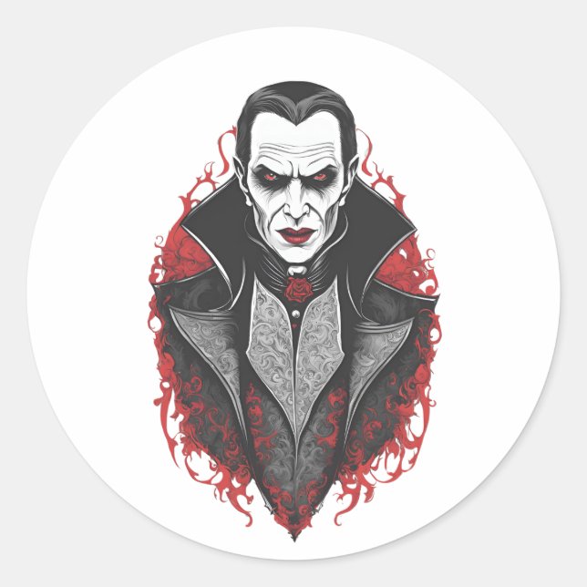 Halloween 9 Vampire, beängstigendes Monster, Horro Runder Aufkleber (Vorderseite)